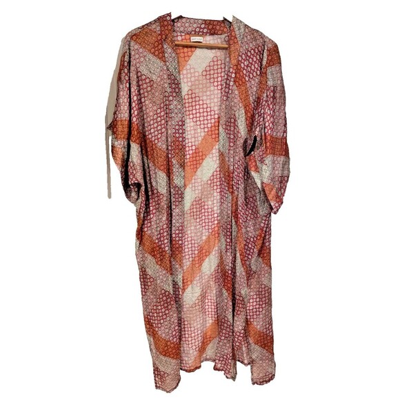 Dot + Lily lightweight duster kimono Sheer Bohemian‎ Cottage Core One Size - Picture 1 of 6